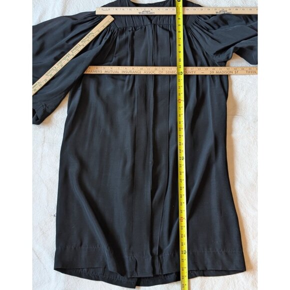 Vintage 60s Judges Robe Costume Goth Cape Dark Academia Rick Vamp Talon Zip 42 - Picture 8 of 9